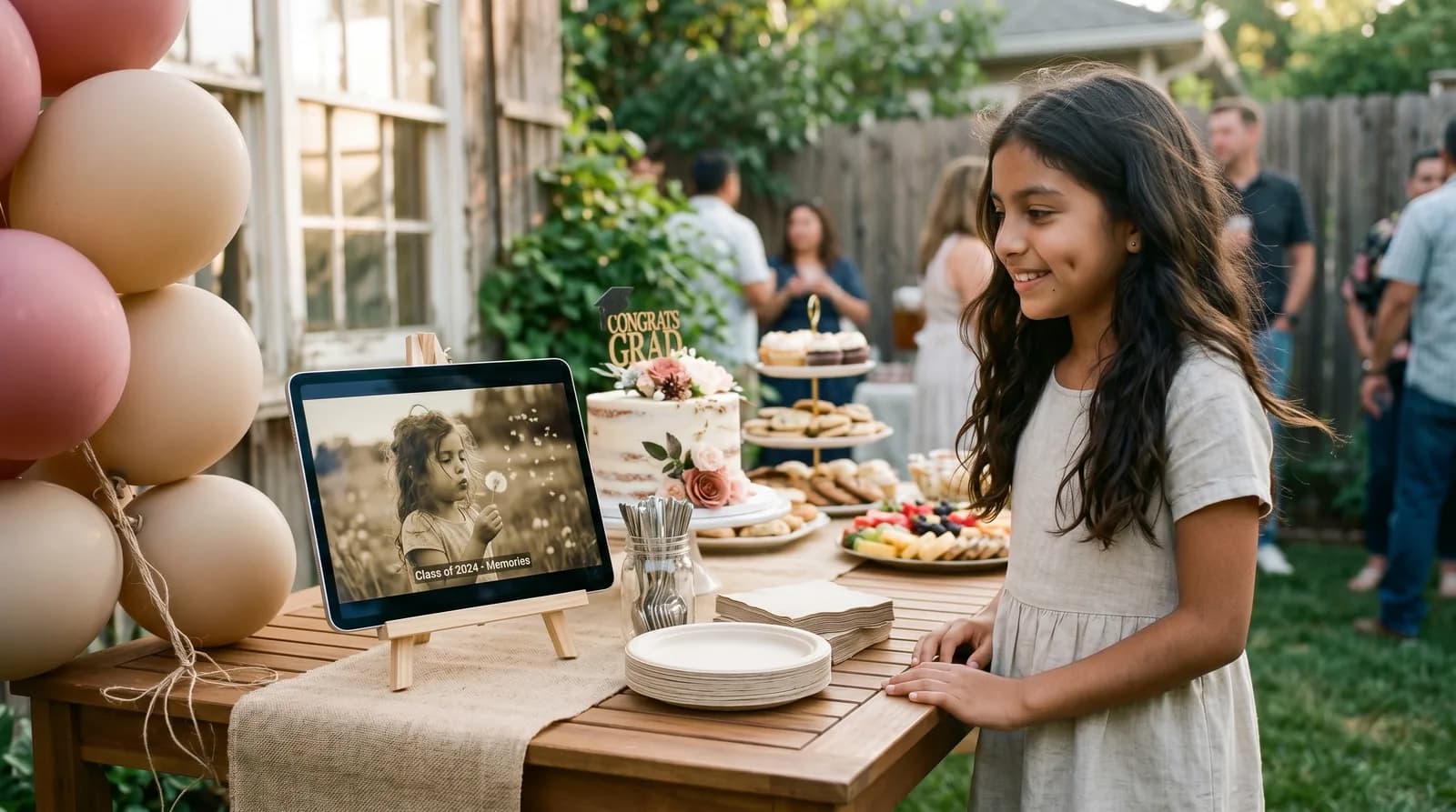 Party loop on a tablet at the open house